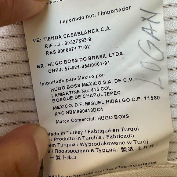 Hugo Boss 36 Fitted Shirt Long Sleeve Button Down Gray Grey Stripe Cotton MINT - Picture 7 of 11